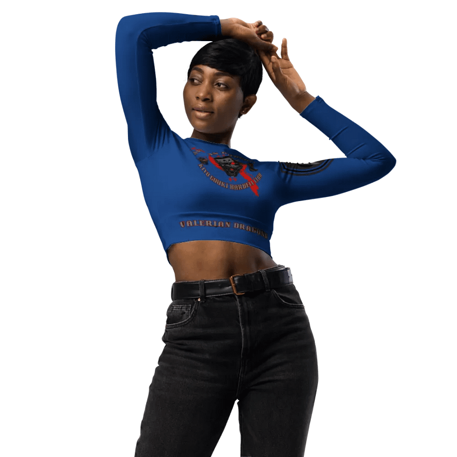 women oni crop top long sleeve (BLUE) product image (10)