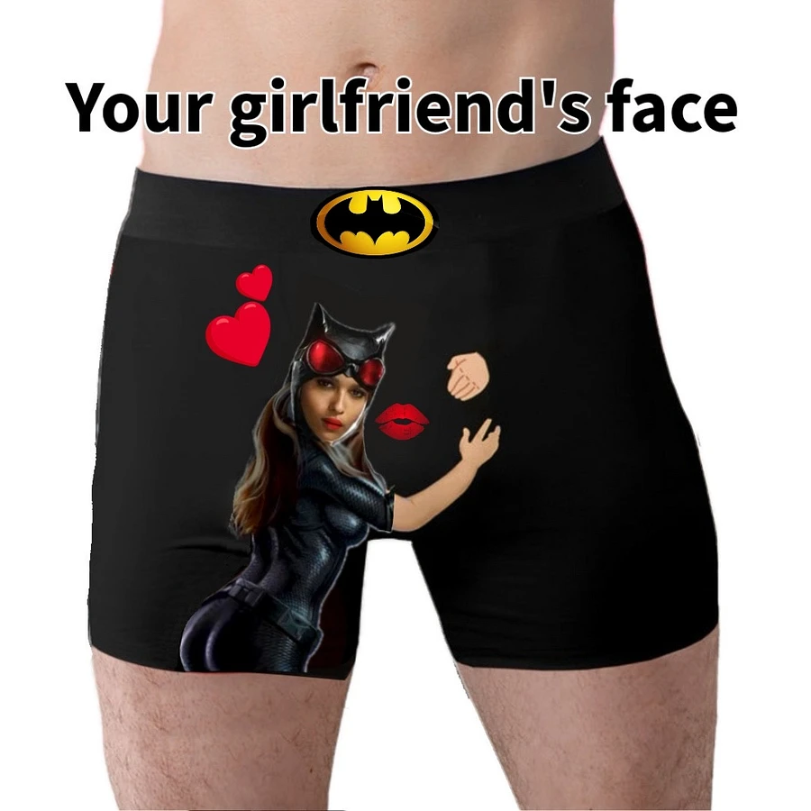 Personalized Catwoman Boxers for Husband, Custom Face Underwear,Funny Wedding Gift for Bridegroom,Popular Anniversary Gift, Boyfriend Birthday Gift product image (1)