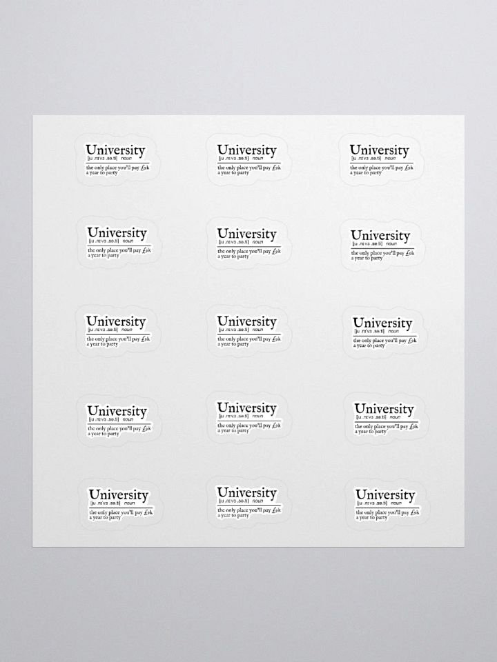 University Definition Sticker (SMALL Sheet) product image (1)
