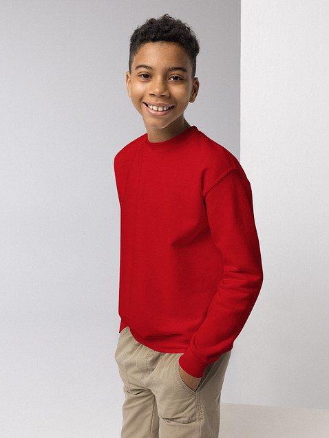 Photo showing Gildan Youth Crew Neck Sweatshirt