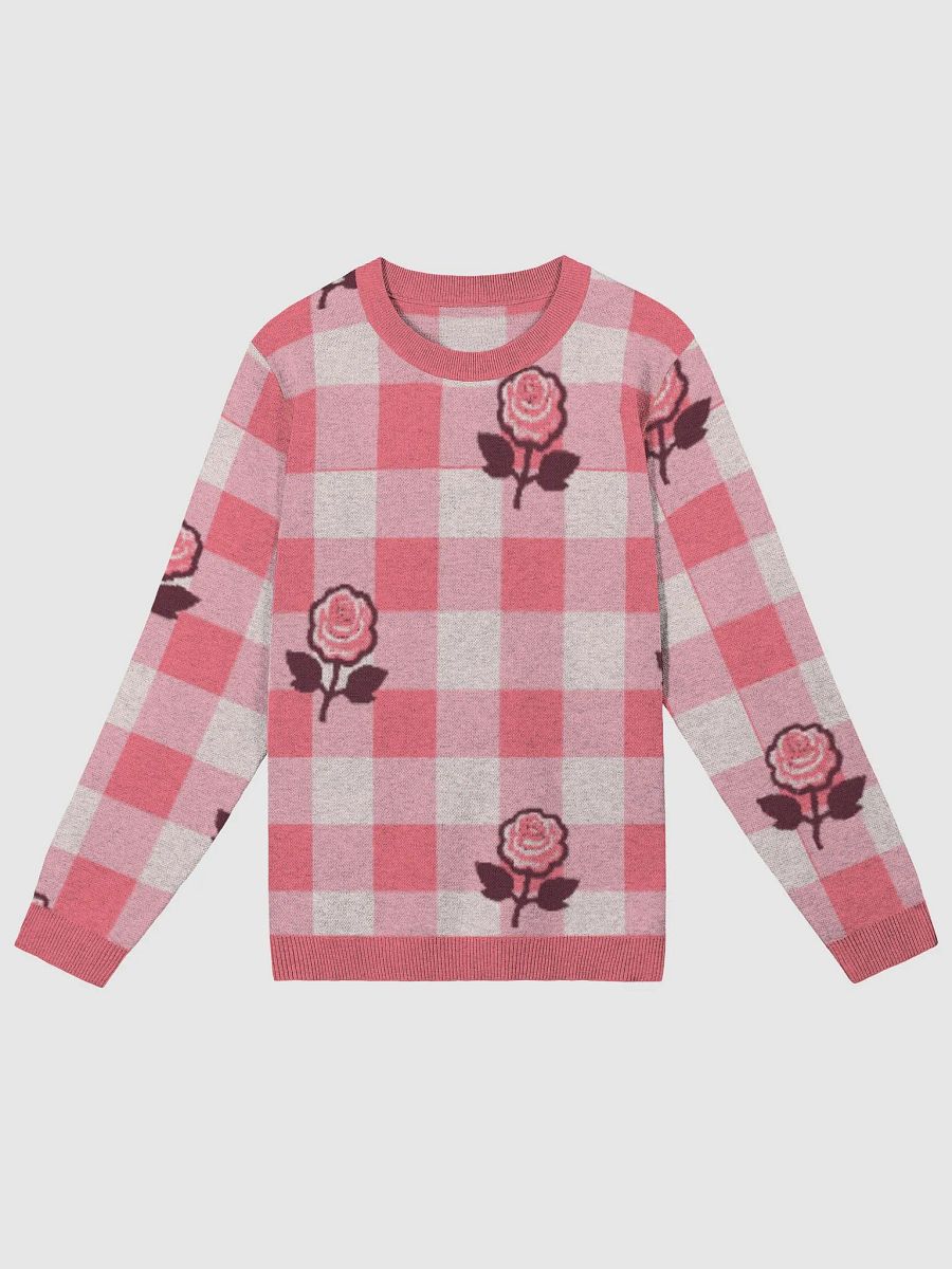 Pink Gingham Roses Knitted Sweater product image (1)