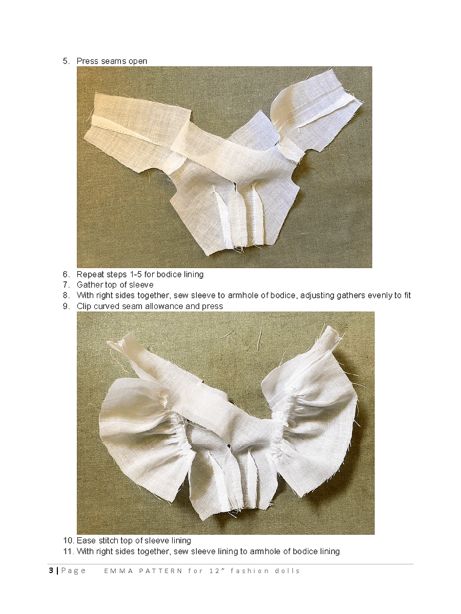Emma sewing pattern for 12" fashion dolls product image (3)