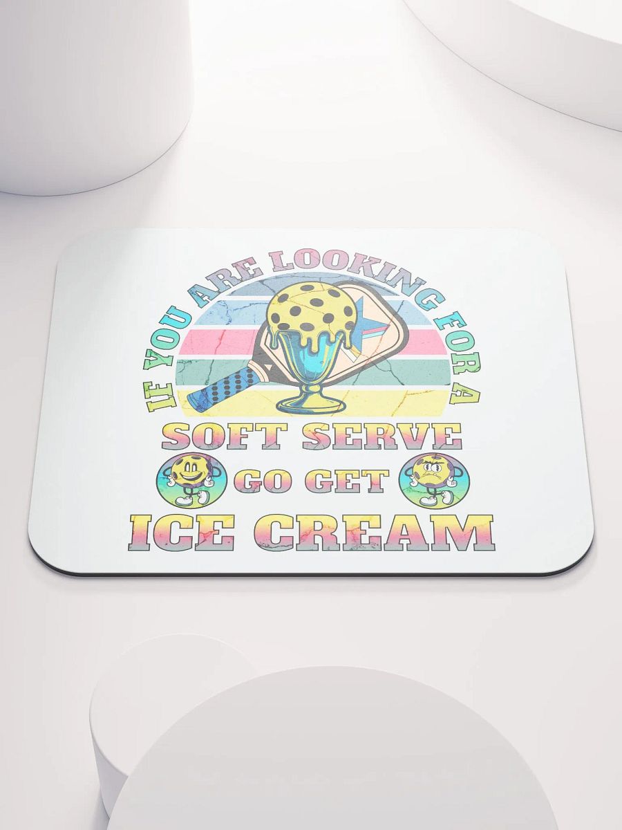 Soft Serve Go Get Ice Cream Pickleball Whimsical Vintage Mouse Pad product image (1)