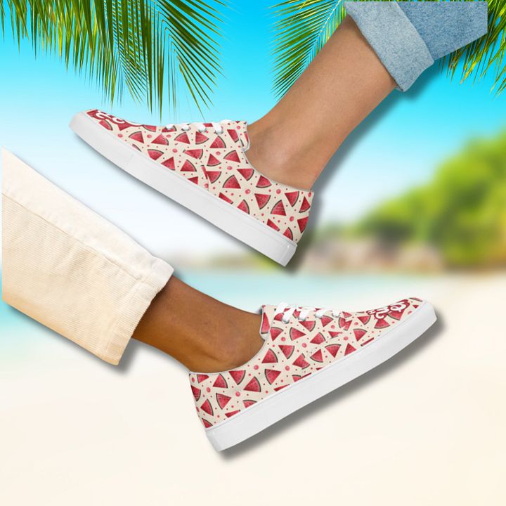 Hello Weekend Watermelon All Over Print Canvas Shoes product image (1)