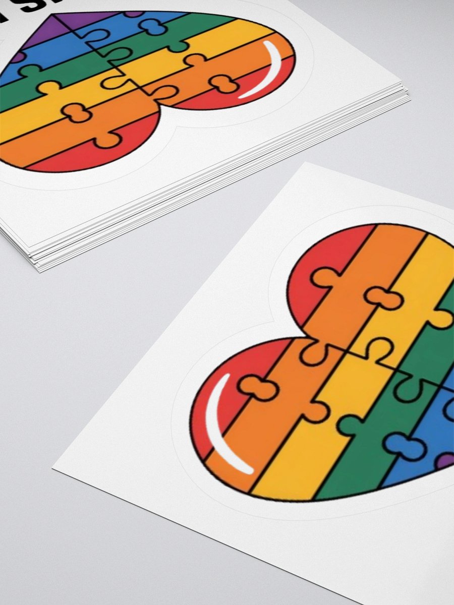 Love Is Love Puzzle Heart Sticker - Celebrate Unity and Diversity product image (11)