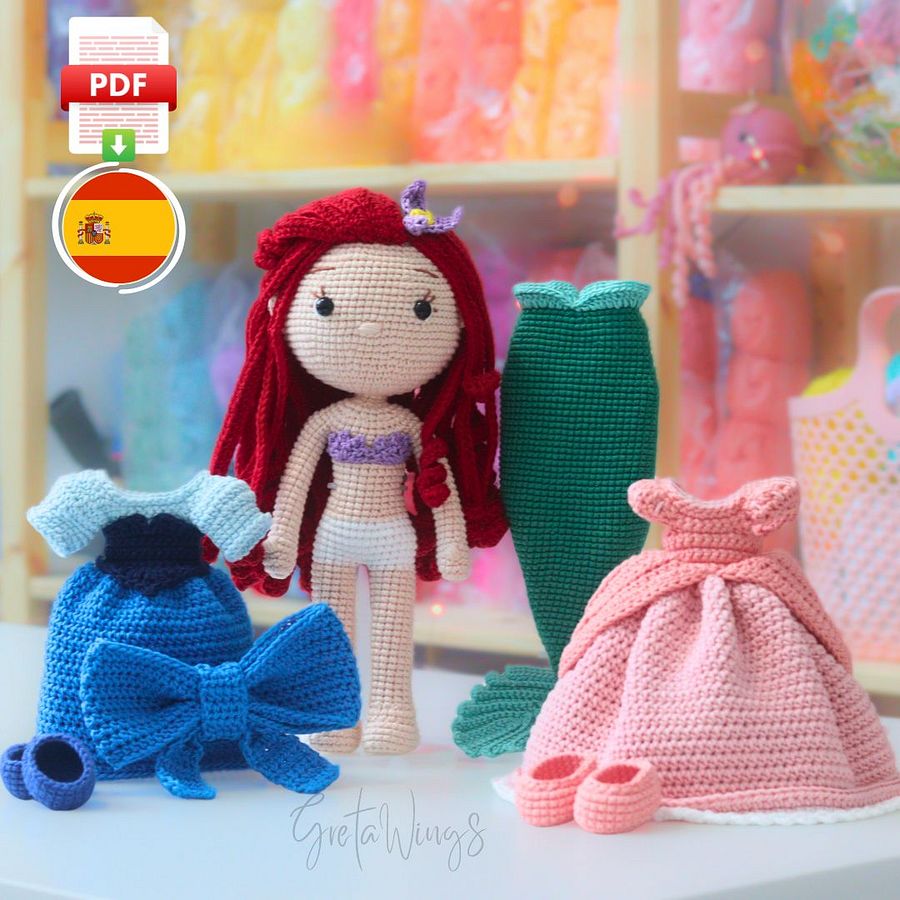 Paquete de Patrones de Ariel Amigurumi – Tres Diseños (Descarga Digital) product image (1)