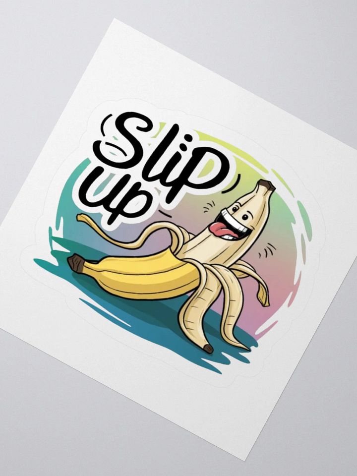 Playful "Slip Up" Banana Sticker - Fun Cartoon Decal product image (2)