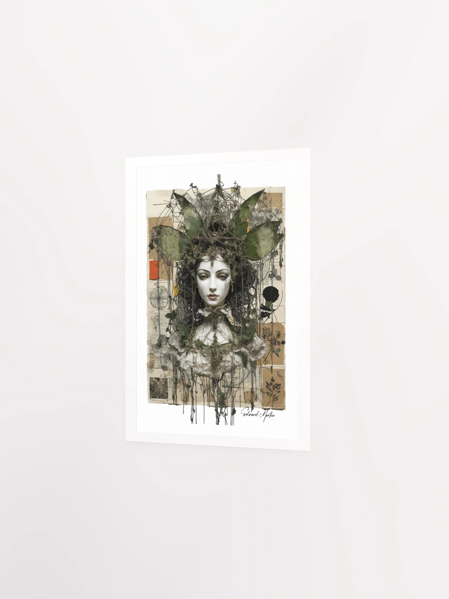 'Joelle' by Edward Martin: Mixed Media Collage Print...Fantasy Marionette Series product image (3)