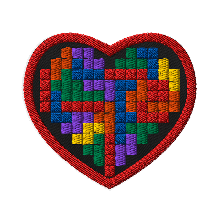 Rainbow Block Heart Embroidered Patch product image (1)