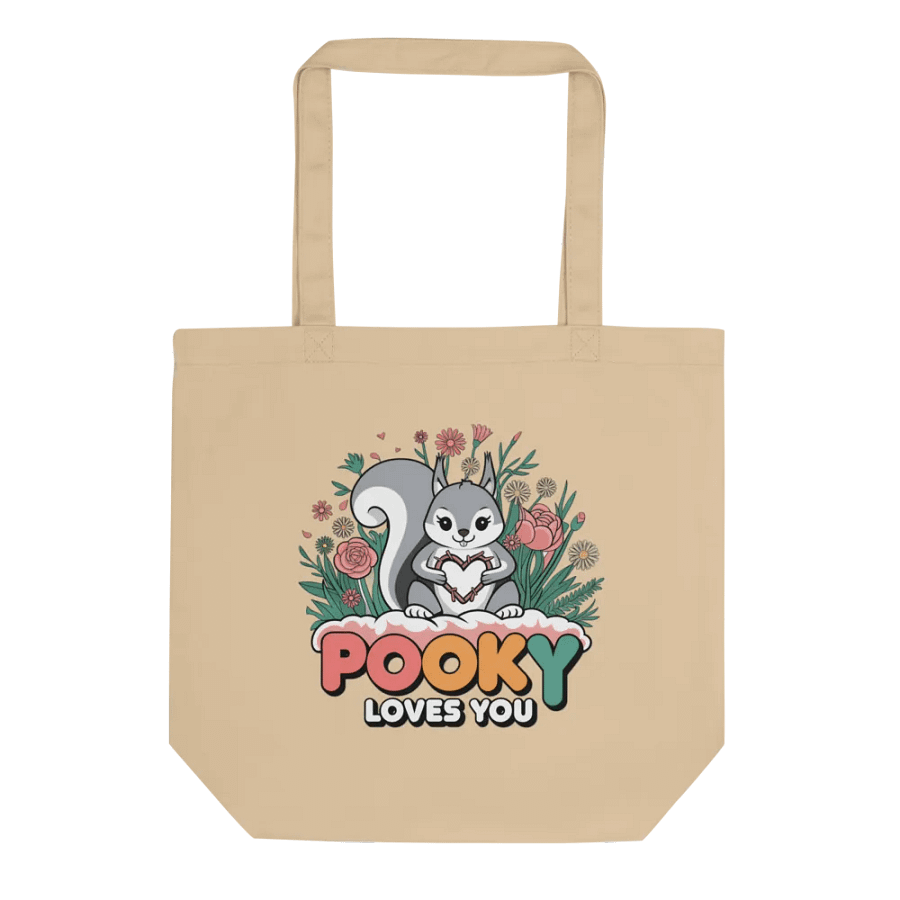 Pooky's Love Tote: Eco-Friendly Squirrel Tote Bag product image (1)