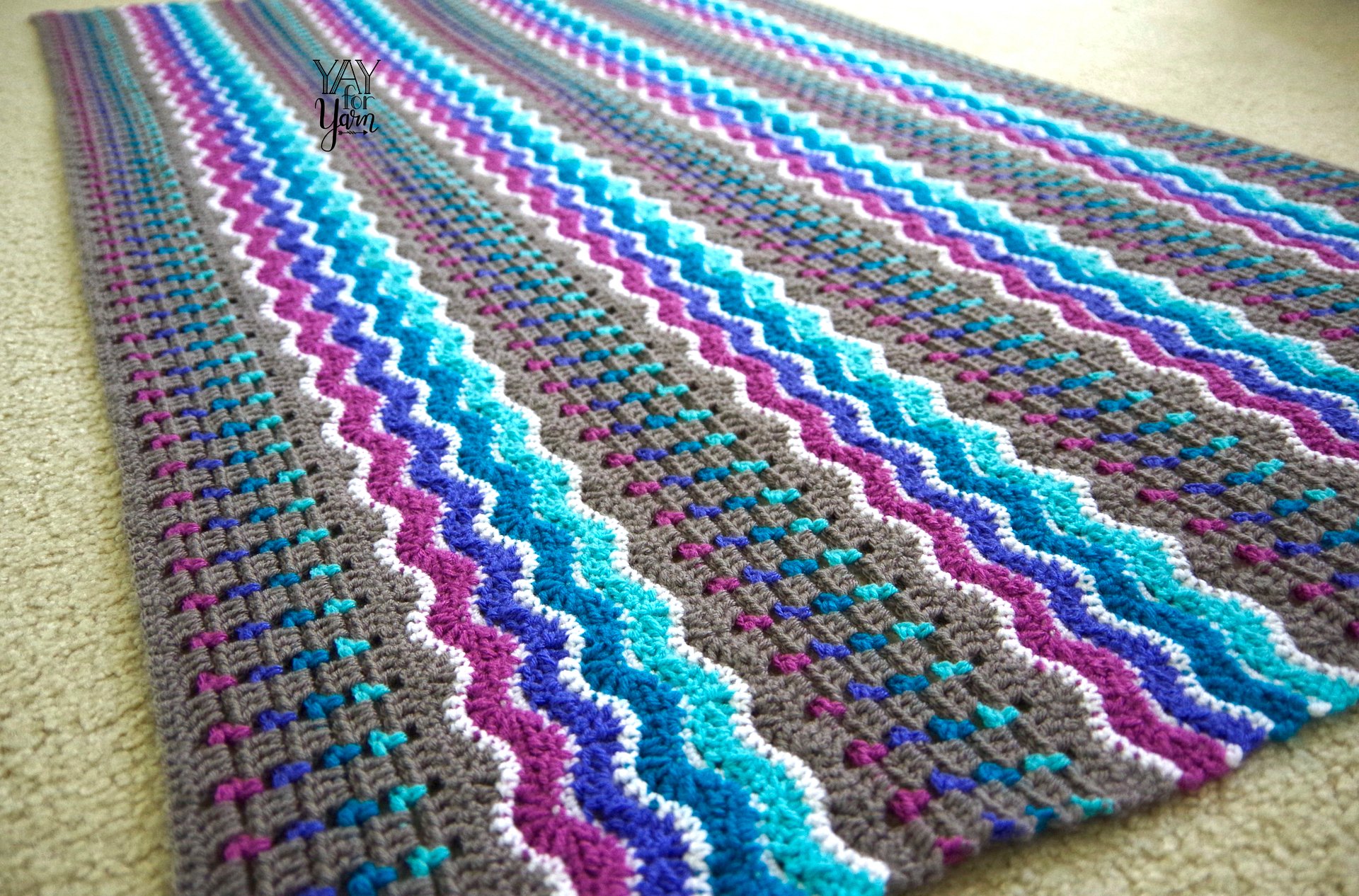 Whispering Waves Afghan - PDF Crochet Pattern product image (1)