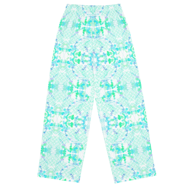 Aqua Mesh Geometric Design Unisex Wide Leg Bottoms product image (2)