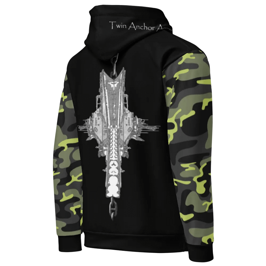 Camouflage & Black Foss double tug Sketch Hoodie product image (8)