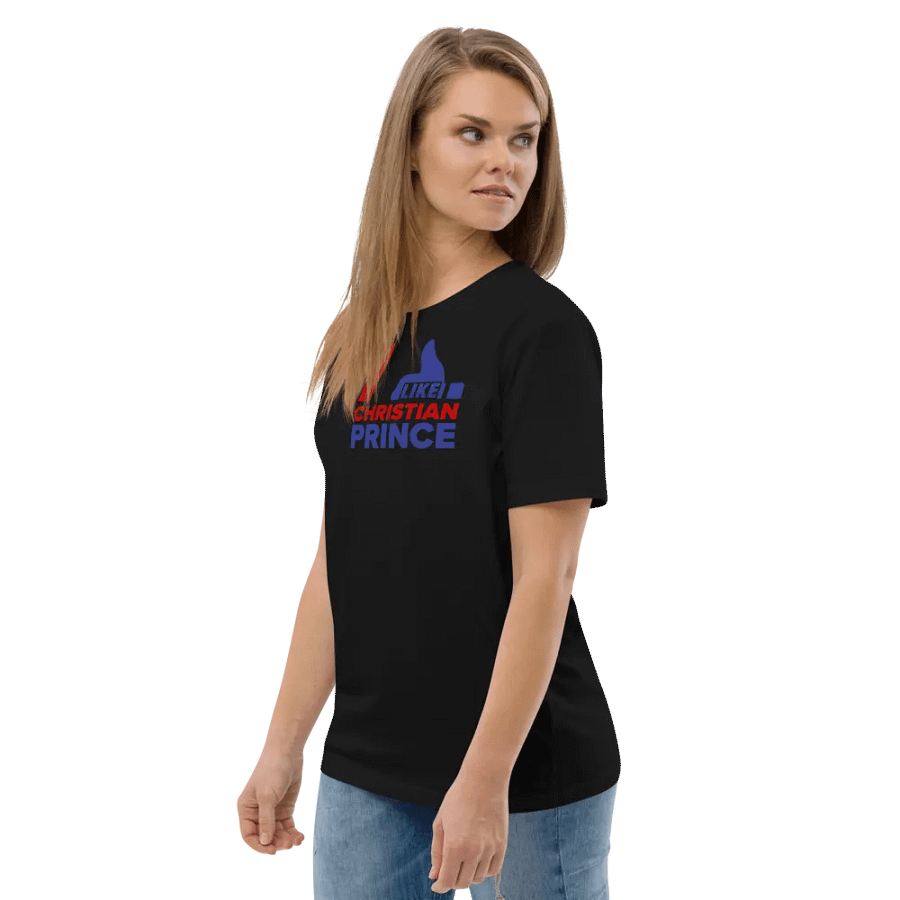 I Like Christian Prince, Red And Blue On Black T-Shirt product image (7)