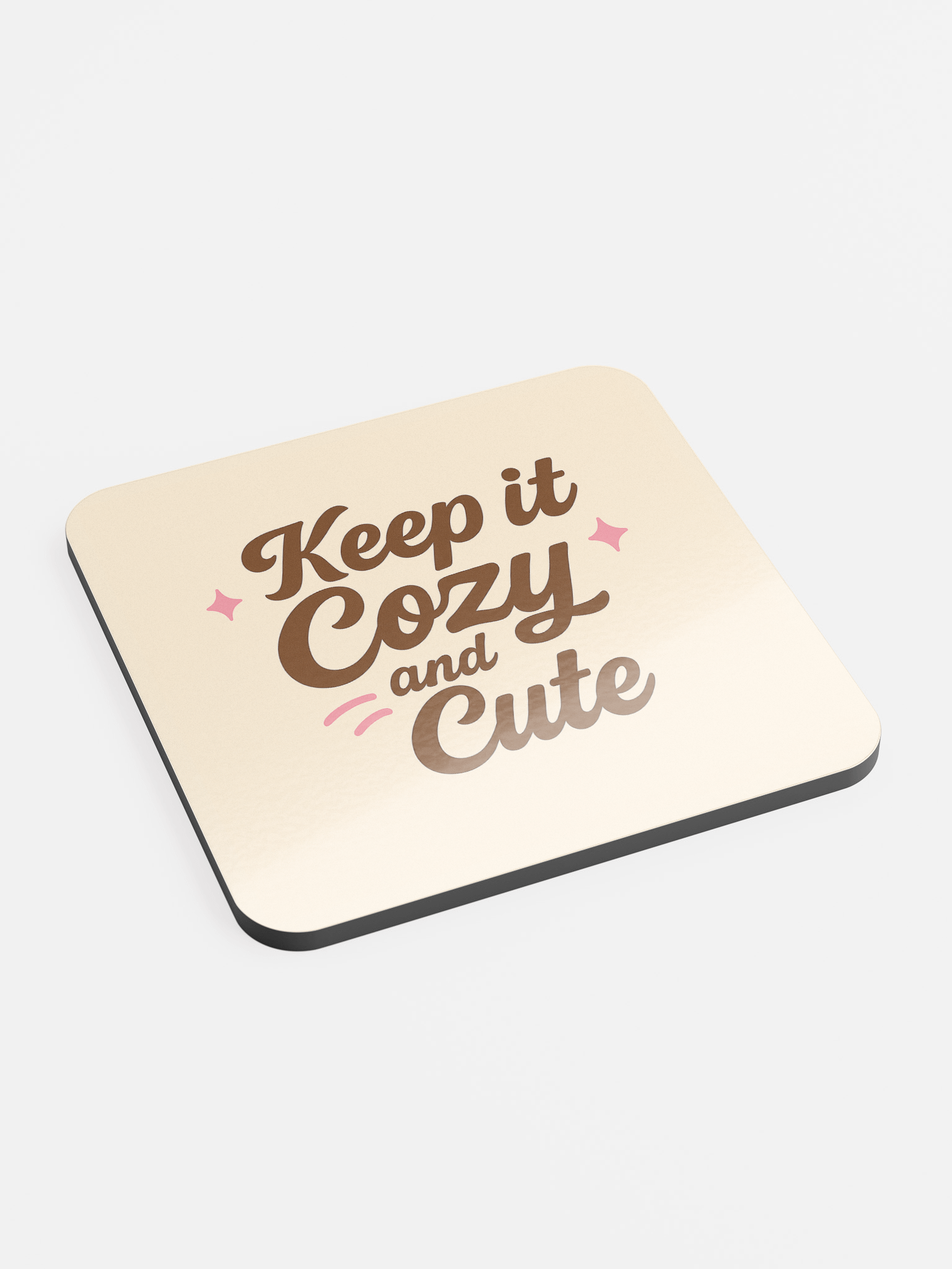 Keep it Cozy and Cute Cork Coaster product image (2)