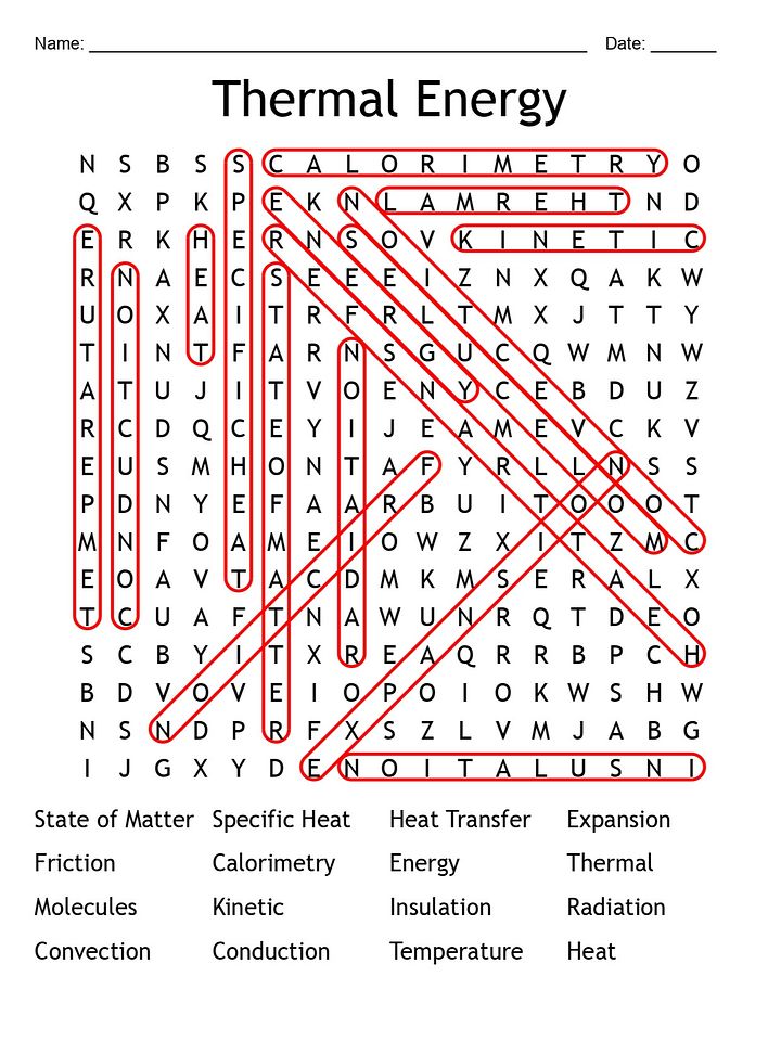 Printable Thermal Energy Word Search – 16 Key Terms! product image (2)
