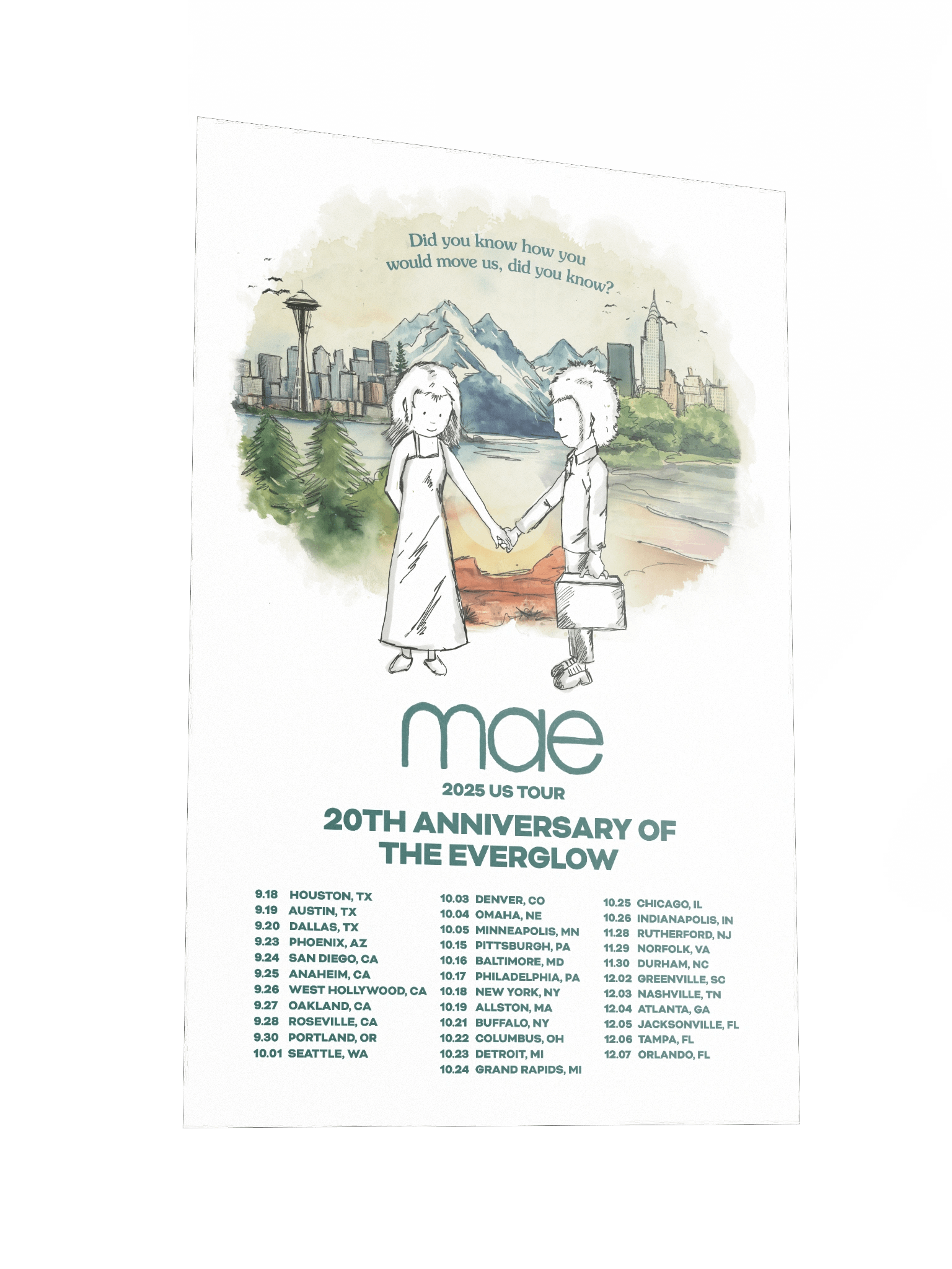 Mae - The Everglow 20th Anniversary US Tour Poster product image (2)