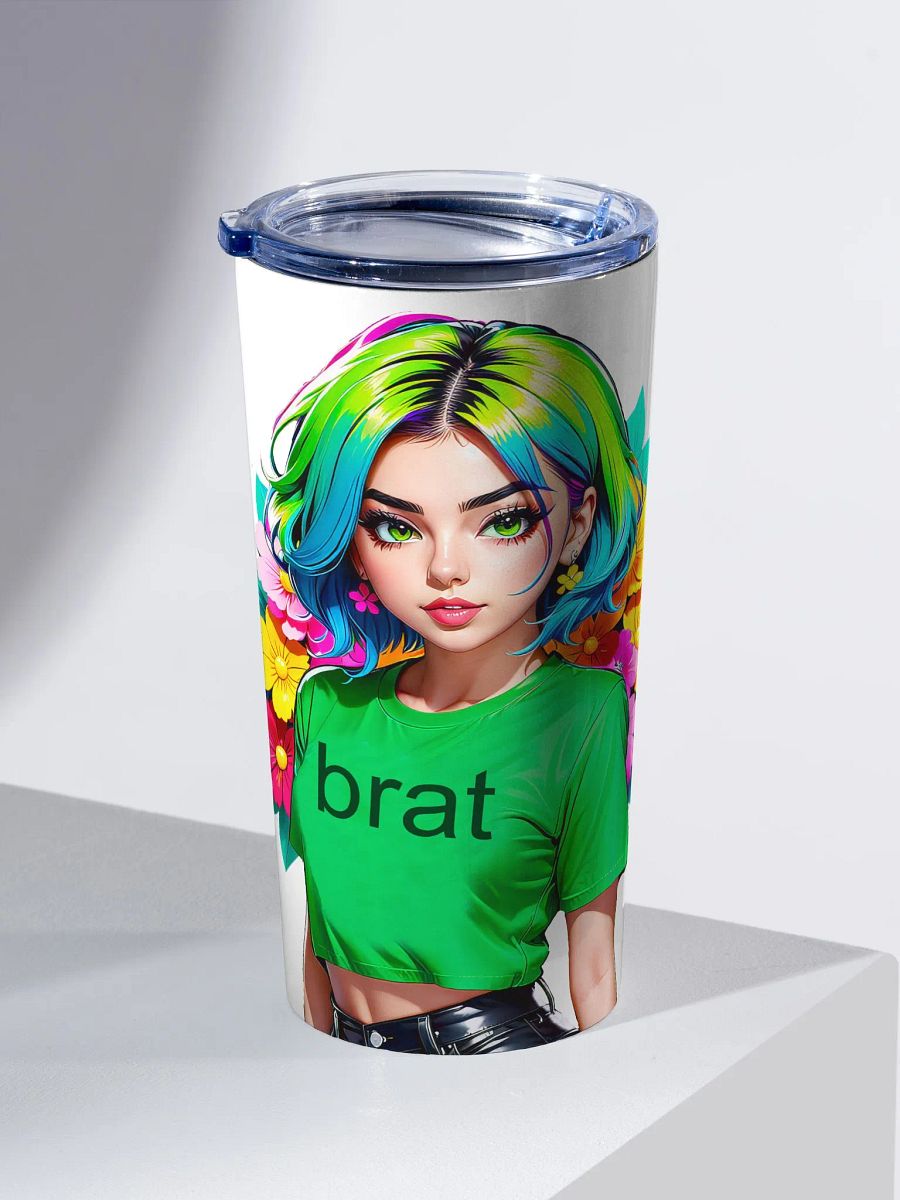 Brat 20 oz Tapered Stainless Steel Tumbler - White - Brat Life v1 product image (3)