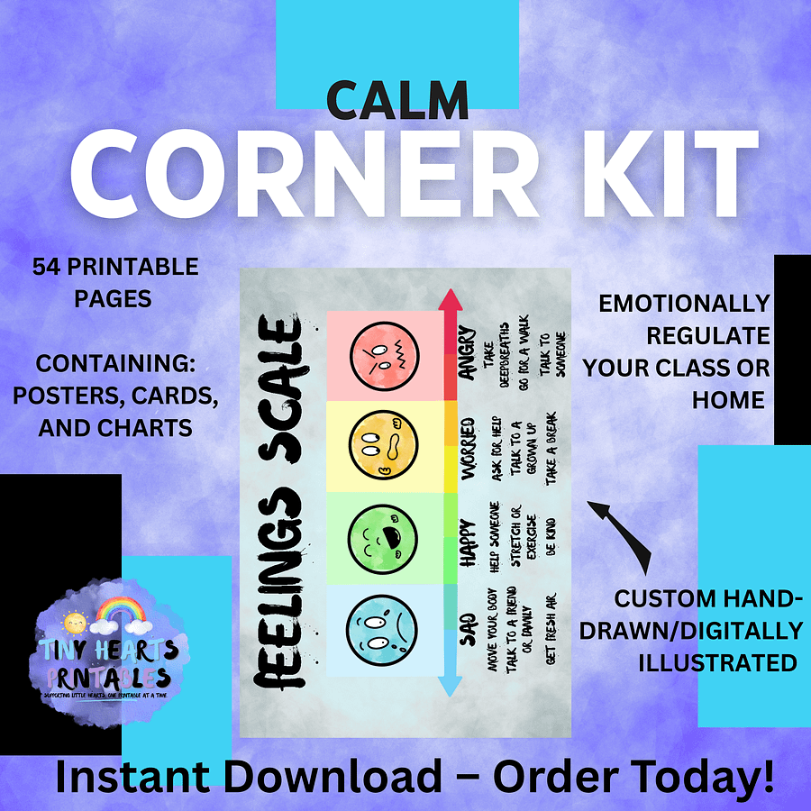 Emotions & Regulation Printable Bundle | Zones of Regulation Posters, Calming Cards, Visuals, Communication Cards SEN EYFS product image (2)