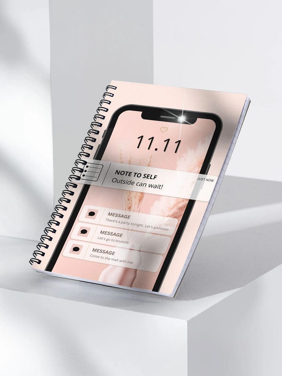 Outside Can Wait Spiral Notebook - Blush product image (4)