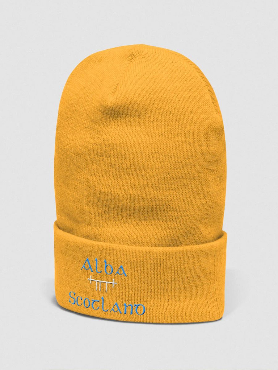Scotland/Alba Orthodox style Ogham, blue and white, embroidered Cuffed Beanie product image (5)