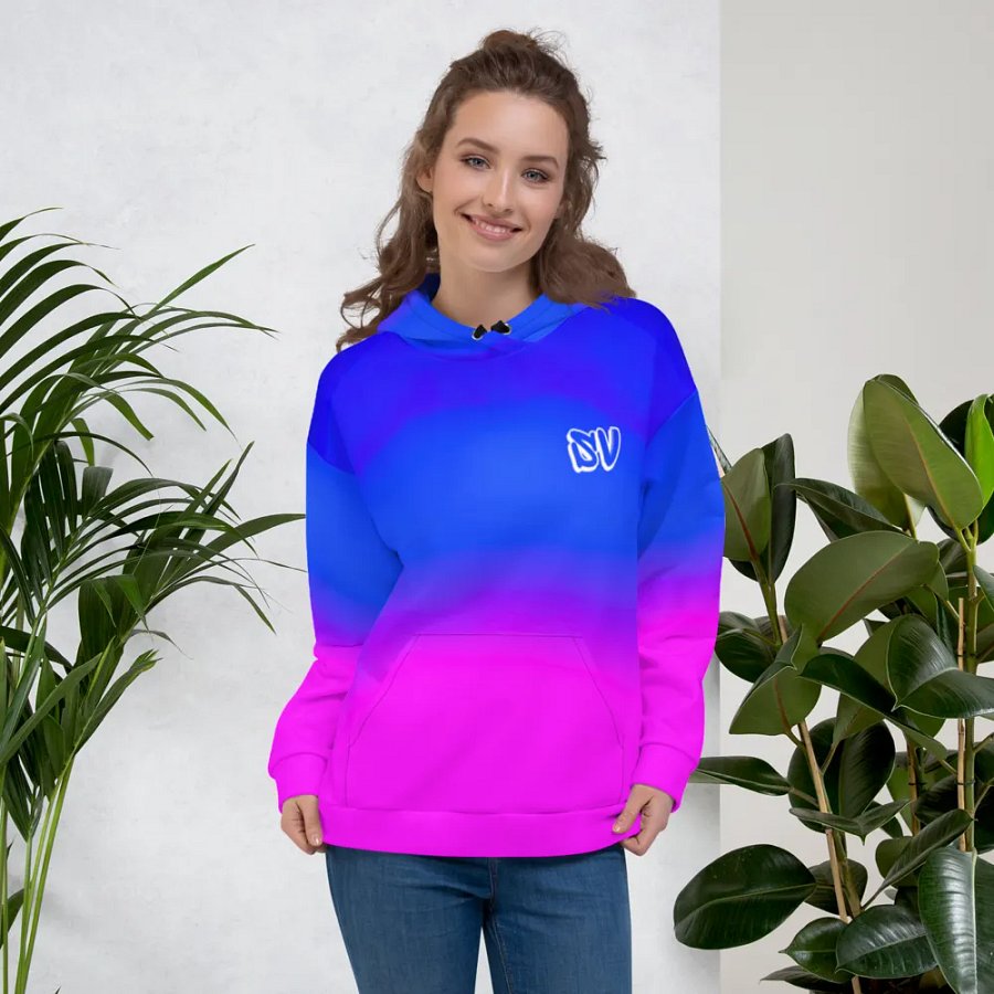 STRAIGHT VIBIN ANIME GIRL NEON COLOR FADE HOODIE product image (5)
