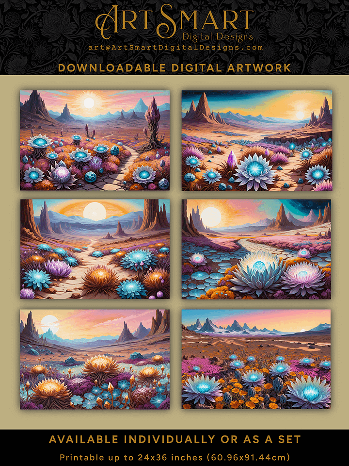 Alien Landscapes 1 - Set of 6 Printable Images (save 14% off individual prices!) product image (1)