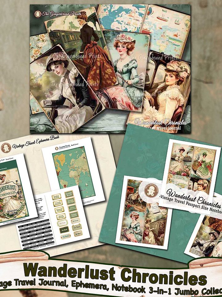 Wanderlust Chronicles Vintage Travel 3-in-1 Jumbo Collection - Digital Download product image (2)