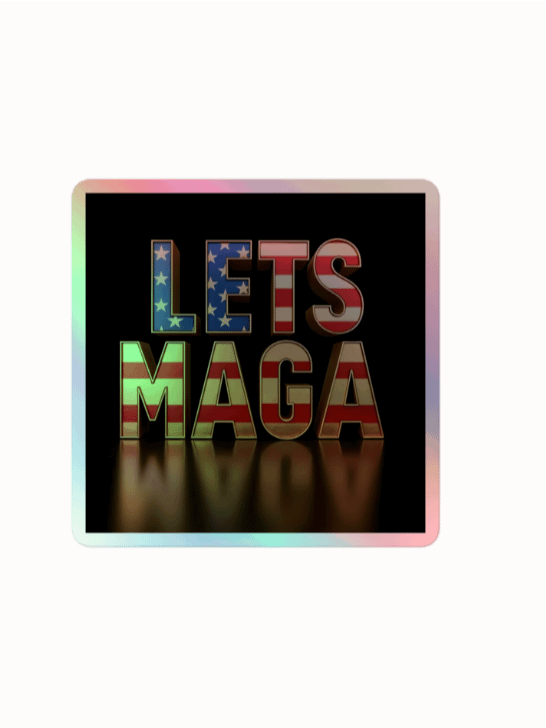 Patriotic LETS MAGA Holographic Sticker Set product image (1)