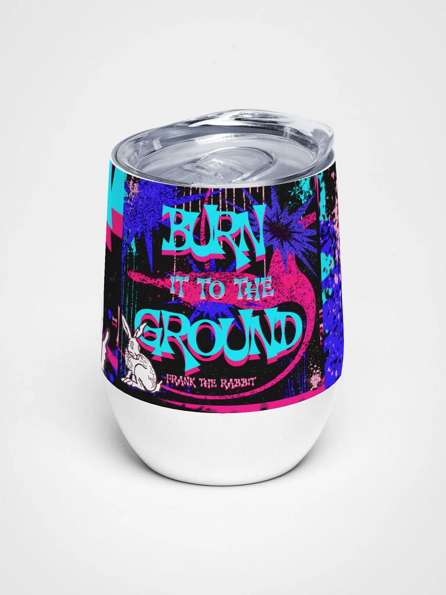 burn it to the ground, anarchist bunny Psychedelic Rabbit Wine Tumbler product image (1)