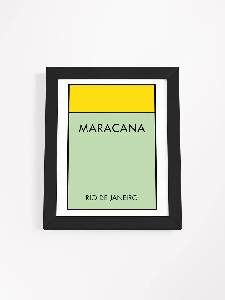 Maracanã Stadium Rio de Janeiro Monopoly Title Art Framed Print product image (1)
