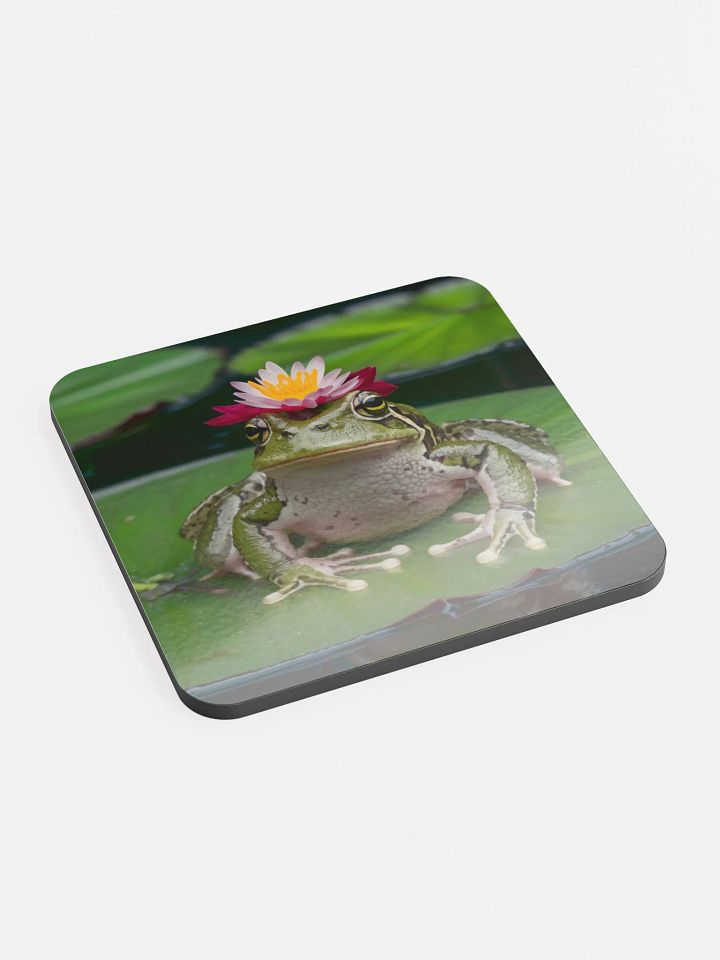 Frog with Pink Flower Hat Coaster product image (2)