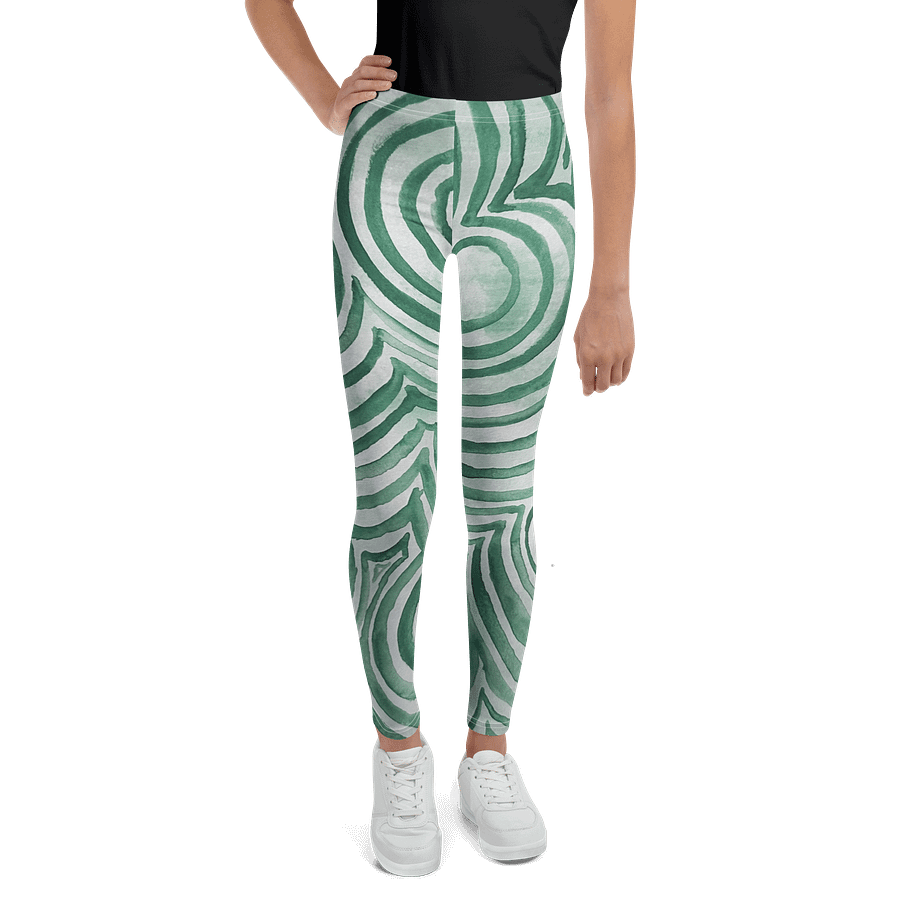 "Green Swirl" Youth Leggings product image (1)