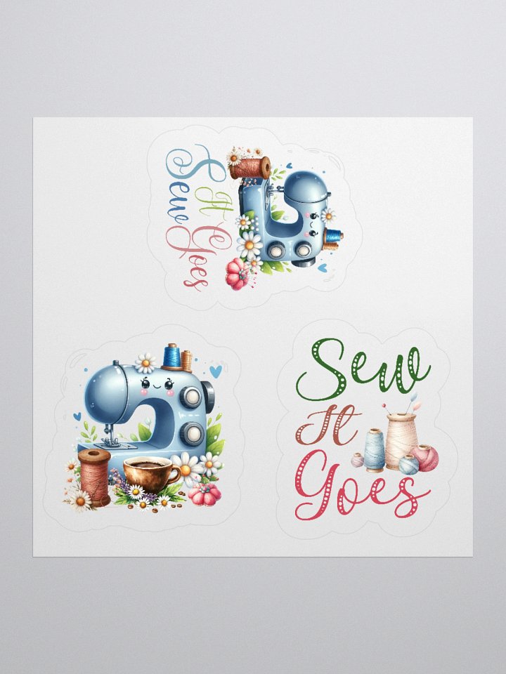 Whimsical Sewing Machines Kiss Cut Stickers Set product image (1)