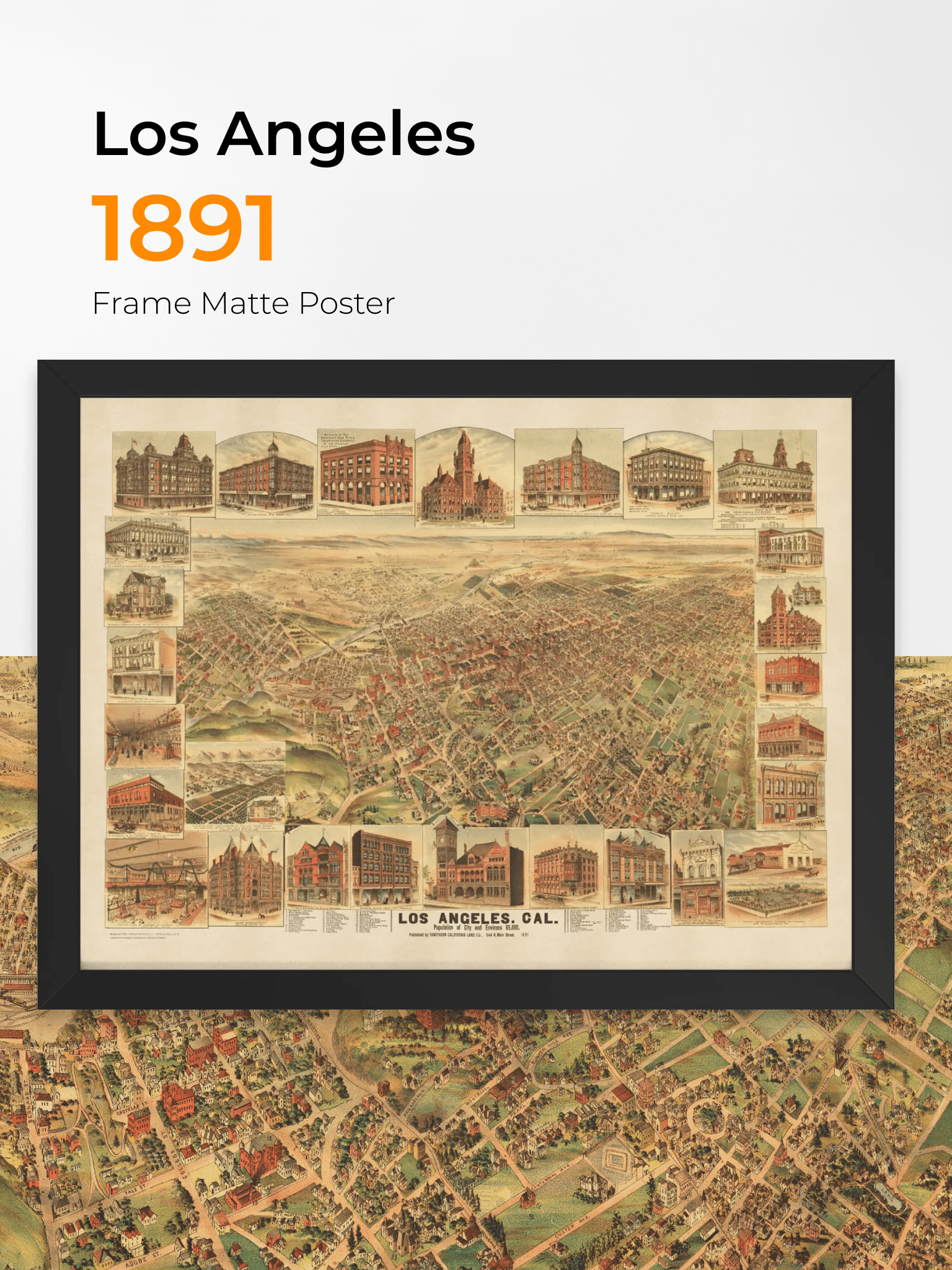 Los Angeles 1891 (Framed Poster Print) product image (1)