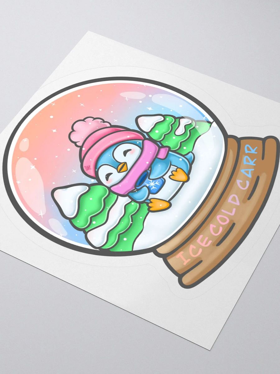 Large Ice Cold Snow Globe Penguin Sticker product image (3)