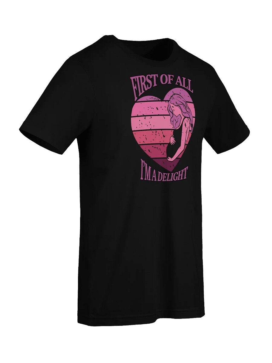 'First Of All I'm A Delight' Pregnancy Announcement T-Shirt | Pink Sunset Heart Graphic | Cute Expecting Mom Tee product image (10)