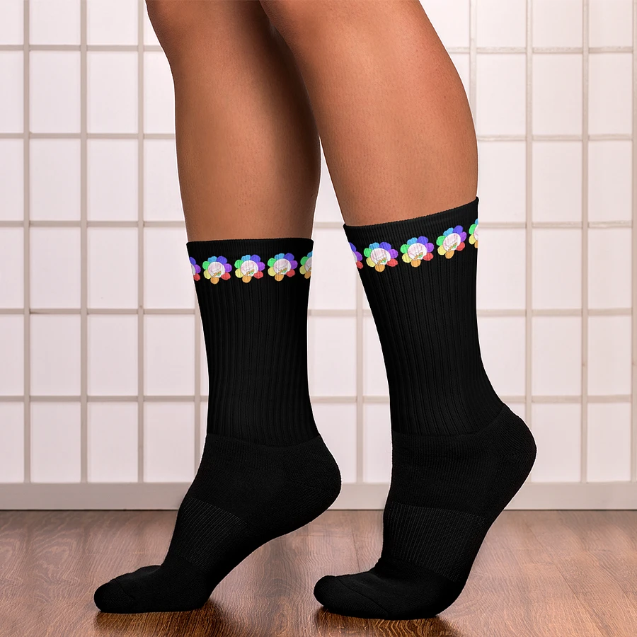 Black Flower Stripe Socks product image (14)