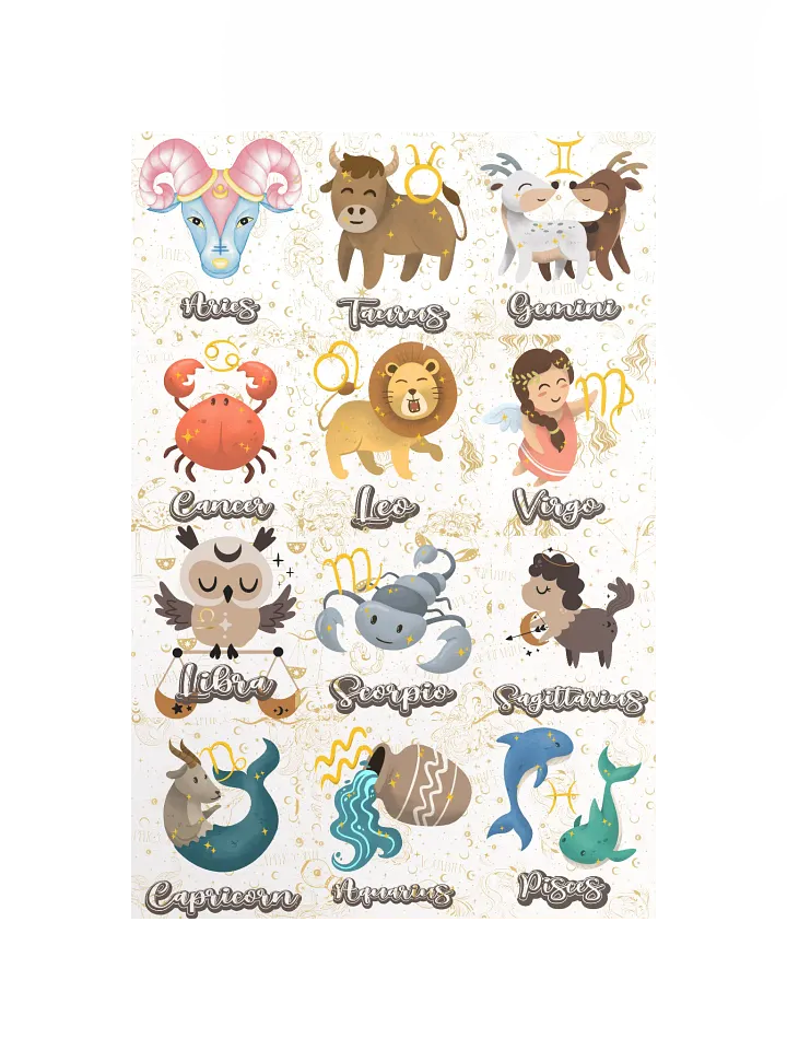 Zodiac Signs Illustrated Poster product image (1)
