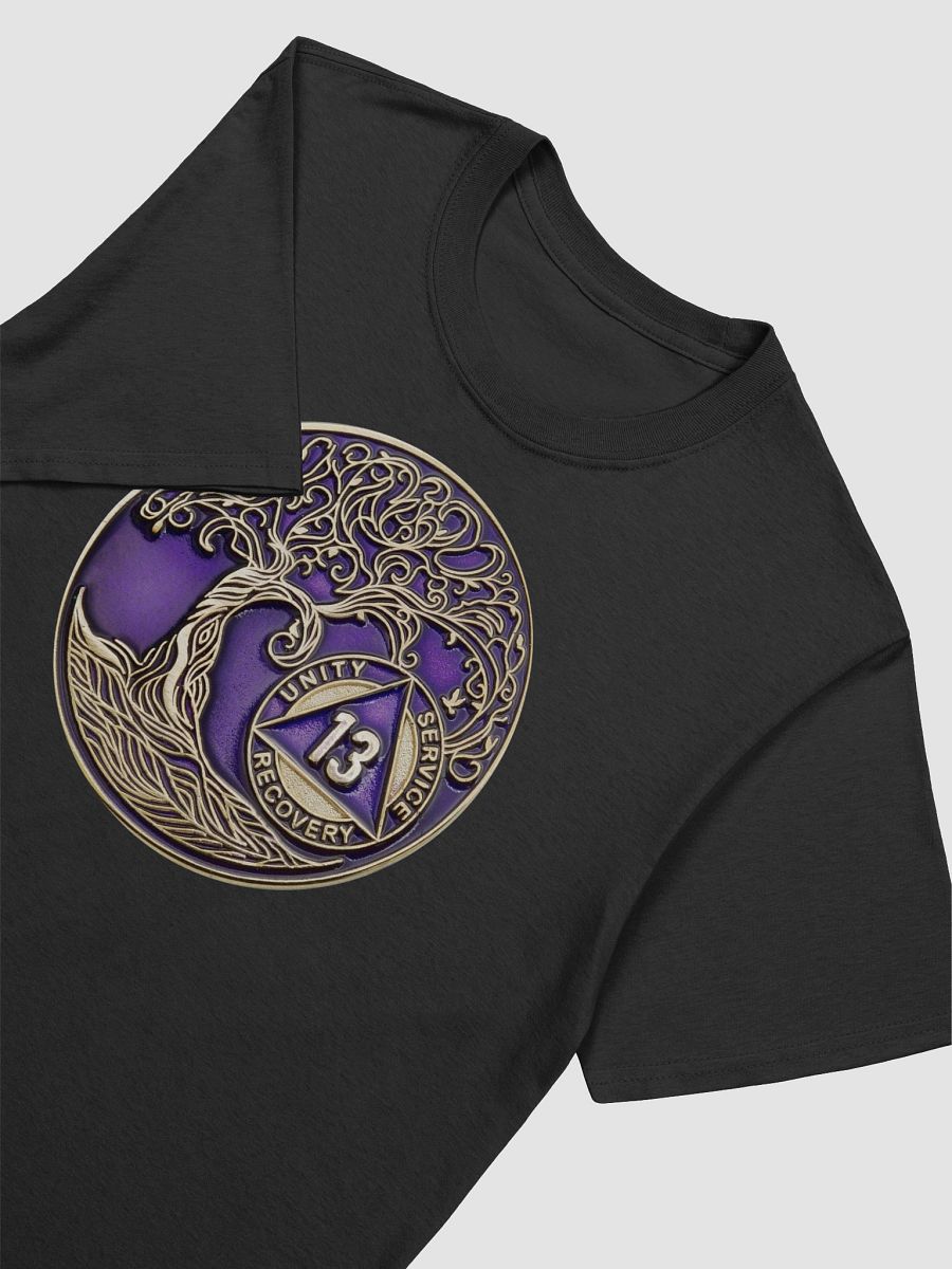 Twisted Tree of Life 13th Year Sobriety Purple Medallion T-Shirt product image (2)