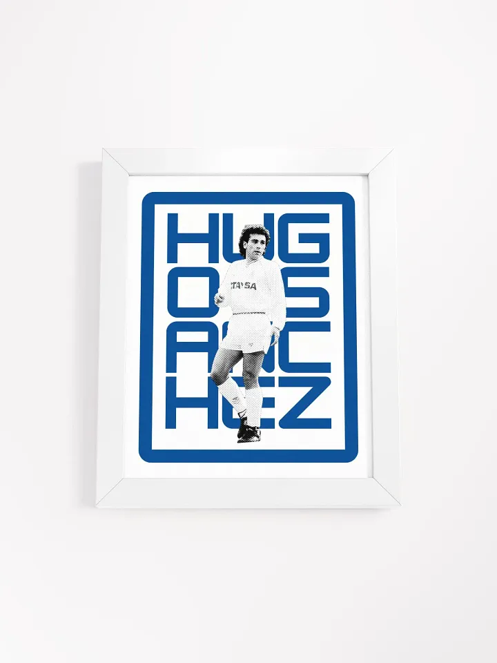Hugo Sanchez BW Real Madrid Name Art Framed Print product image (13)