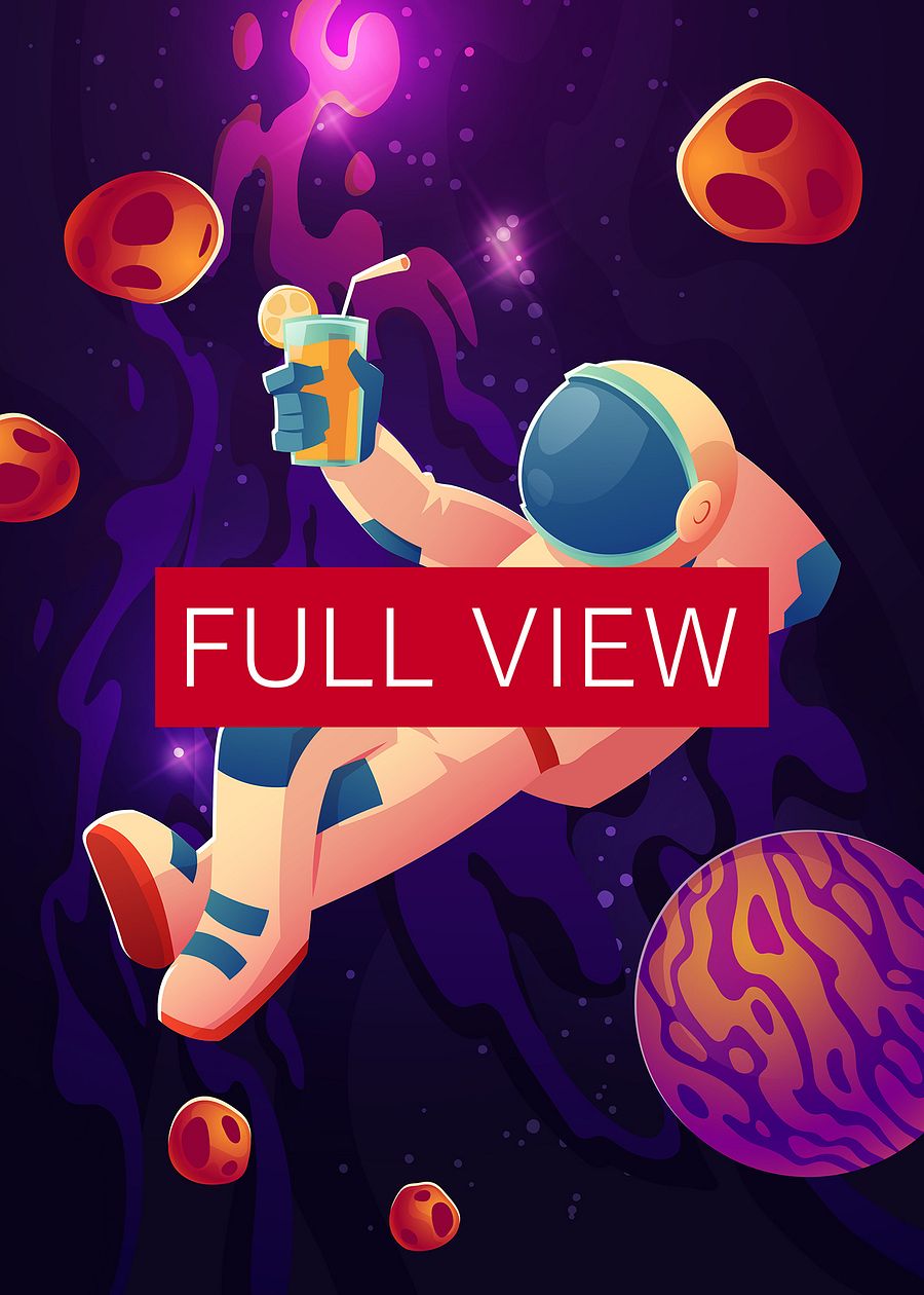 Relaxing astronaut with cocktail — space poster, synthwave space, neon space, aesthetic poster product image (3)