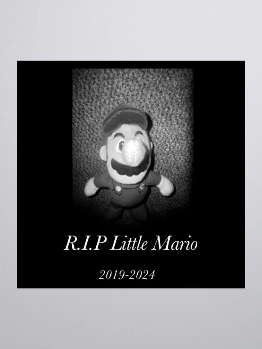 Memorial sticker (rest in peace little mario) product image (1)