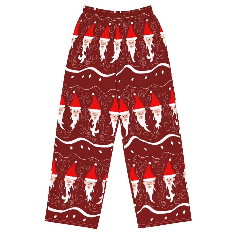 Bearded Santa Pattern Wide Leg Pants product image (2)