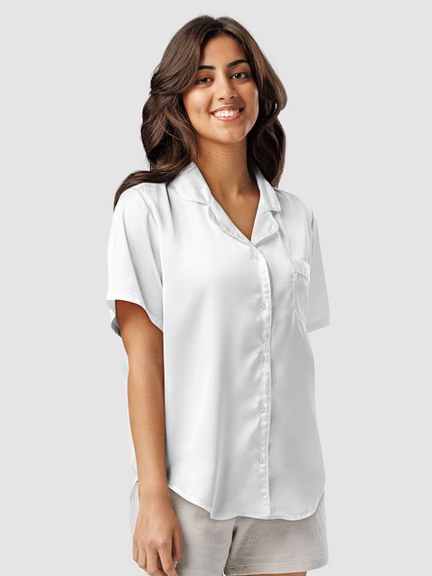 Photo showing All-Over Print Women's Short Sleeve Pajama Top