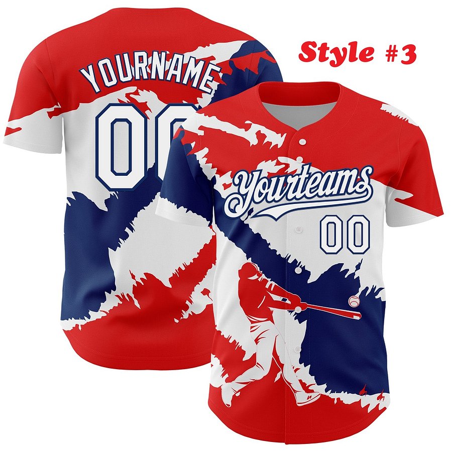 Authentic Baseball Jersey, Custom Baseball Jersey, Personalized Sport Jersey, Colorful, Number, 3D Flag, Country product image (172)