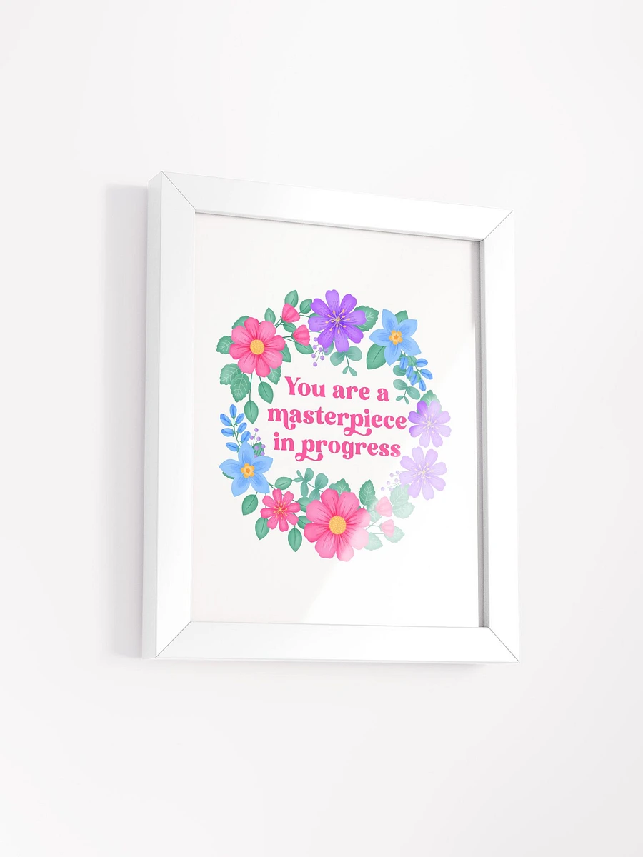 You are a masterpiece in progress - Motivational Wall Art White product image (2)