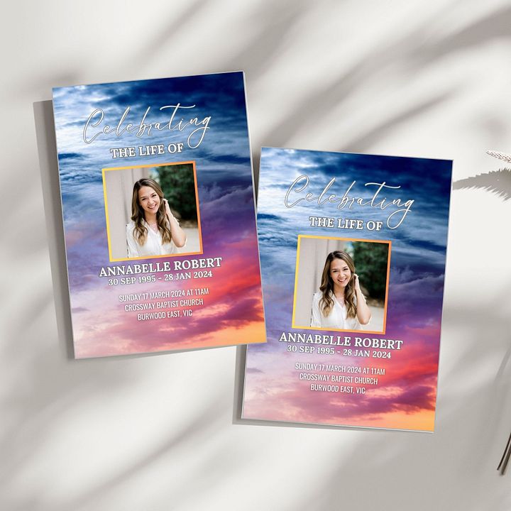 Magic Sky Funeral Program Canva Template product image (2)