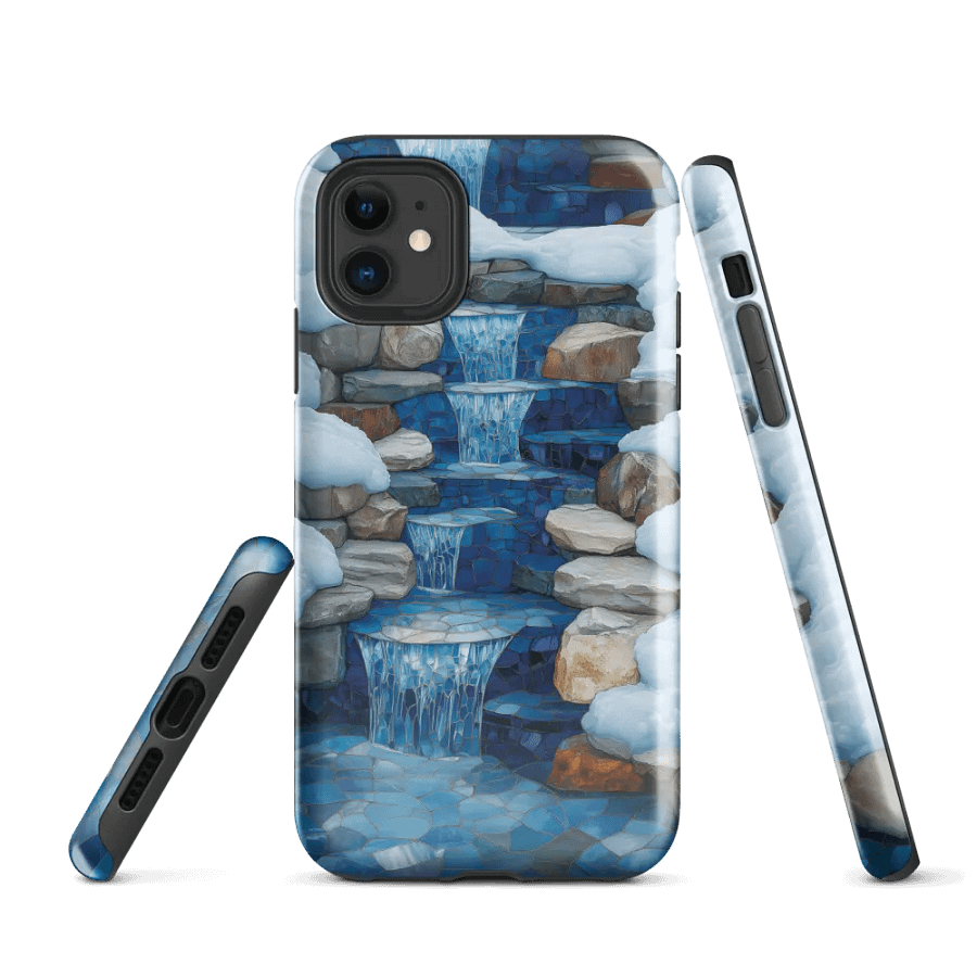Winter Waterfall Stained Glass Effect - Tough Phone Case product image (1)