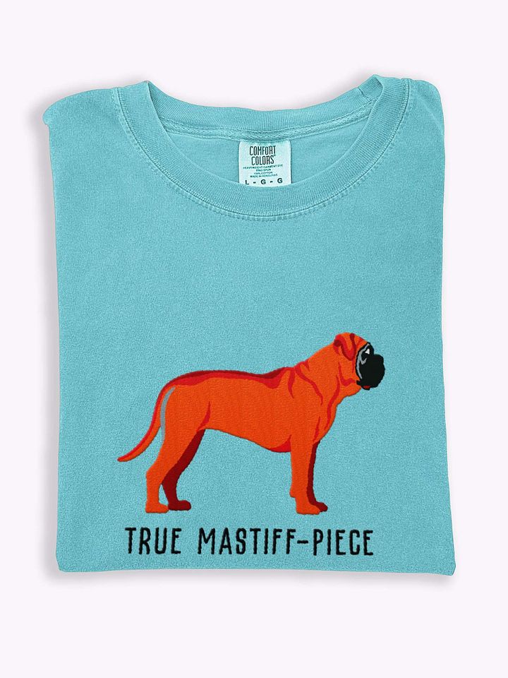 True Mastiff-Piece T-Shirt(Embroidered) of an English Mastiff(Red) product image (1)